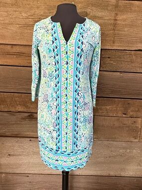 Lilly Pulitzer Nadine Dress, Blue Ibiza Open Water, Size Med
